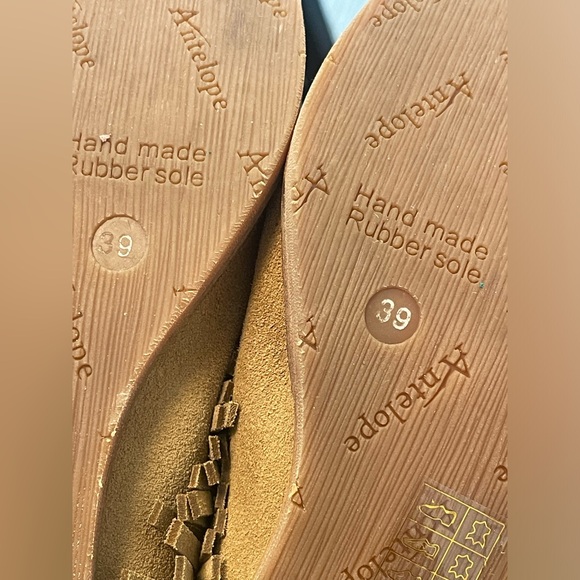 ANTELOPE dabney fringe mules in taupe suede leather 39 - Picture 6 of 6